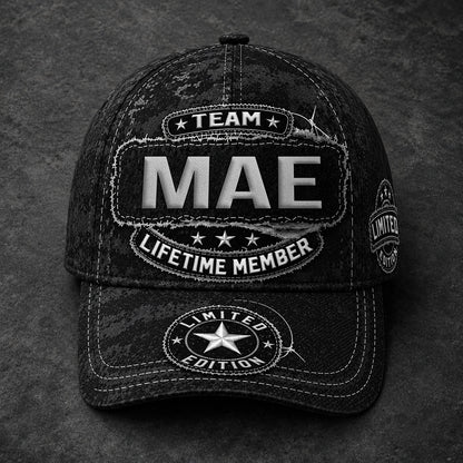 MAE TC03 HH79  Personalized Black Camo Baseball Cap, Custom Name Family Hat