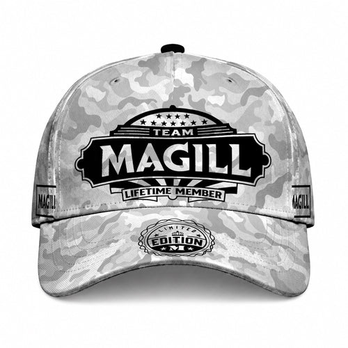 MAGILL TC01 HH79 Team Your Name Hat, Personalized Camo Baseball Cap, Custom Family Gift, Gift for Him Her