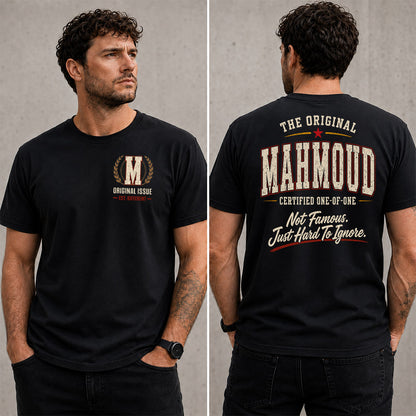 MAHMOUD W65-F6-168 – Personalized Original Issue Apparel “The Original NAME Certified One-of-One"