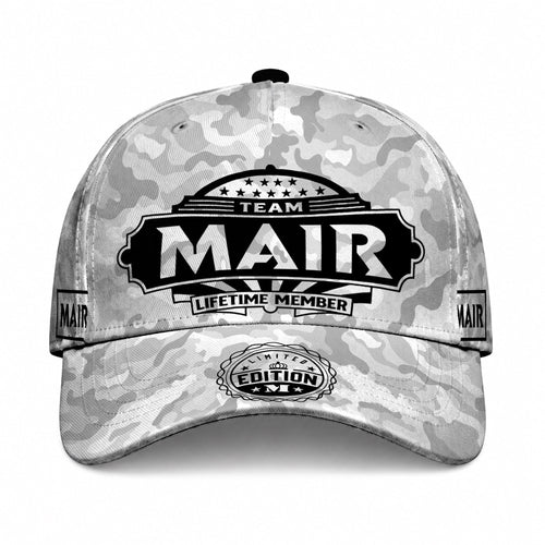 MAIR TC01 HH79 Team Your Name Hat, Personalized Camo Baseball Cap, Custom Family Gift, Gift for Him Her