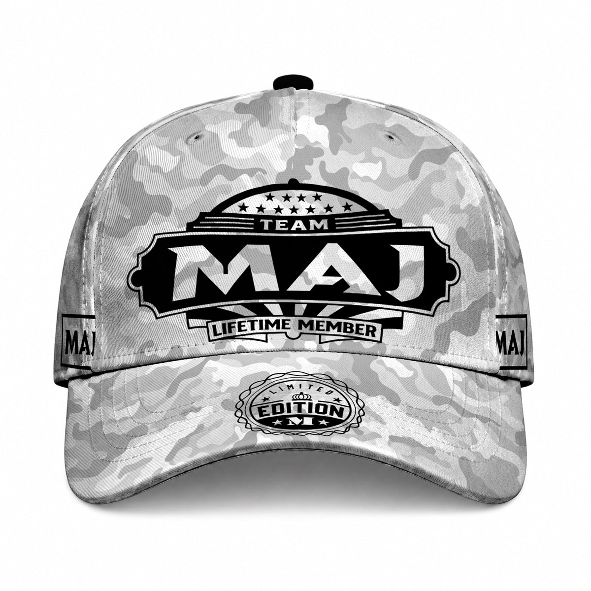 MAJ TC01 HH79 Team Your Name Hat, Personalized Camo Baseball Cap, Custom Family Gift, Gift for Him Her