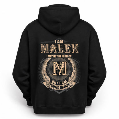 MALEK 2K-101–Personalized Name Quote Apparel “I Am NAME May Not Be Perfect But I Am Limited Edition”