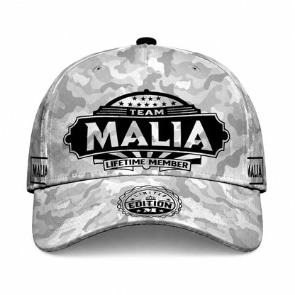 MALIA TC01 HH79 Team Your Name Hat, Personalized Camo Baseball Cap, Custom Family Gift, Gift for Him Her