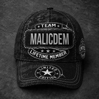 MALICDEM TC03 HH79  Personalized Black Camo Baseball Cap, Custom Name Family Hat