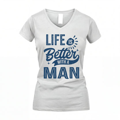 MAN HH88-K2–Personalized Name Quote T-Shirt Life Is Better With Unisex Gift