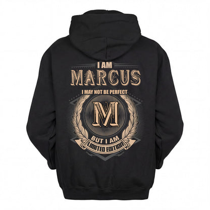 MARCUS 2K-101–Personalized Name Quote Apparel “I Am NAME May Not Be Perfect But I Am Limited Edition”