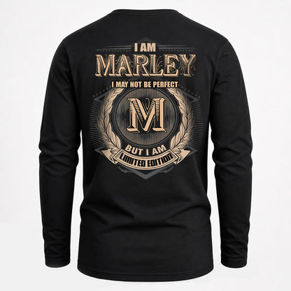 MARLEY 2K-101–Personalized Name Quote Apparel “I Am NAME May Not Be Perfect But I Am Limited Edition”