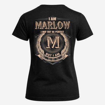 MARLOW 2K-101–Personalized Name Quote Apparel “I Am NAME May Not Be Perfect But I Am Limited Edition”