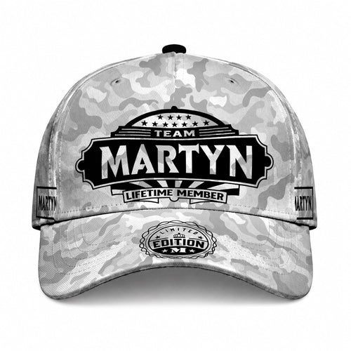 MARTYN TC01 HH79 Team Your Name Hat, Personalized Camo Baseball Cap, Custom Family Gift, Gift for Him Her