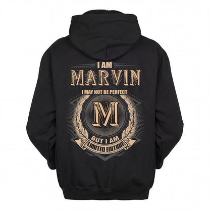 MARVIN 2K-101–Personalized Name Quote Apparel “I Am NAME May Not Be Perfect But I Am Limited Edition”