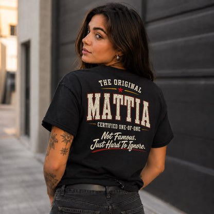 MATTIA W65-F6-168 – Personalized Original Issue Apparel “The Original NAME Certified One-of-One"