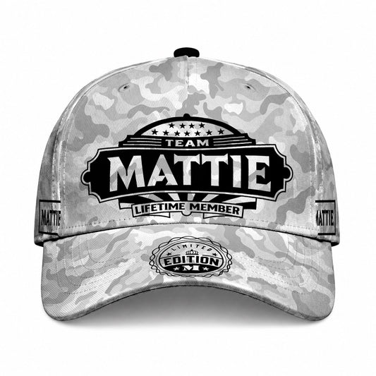 MATTIE TC01 HH79 Team Your Name Hat, Personalized Camo Baseball Cap, Custom Family Gift, Gift for Him Her