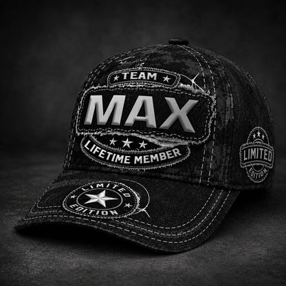 MAX TC03 HH79  Personalized Black Camo Baseball Cap, Custom Name Family Hat