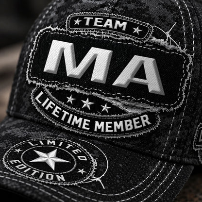 MA TC03 HH79  Personalized Black Camo Baseball Cap, Custom Name Family Hat