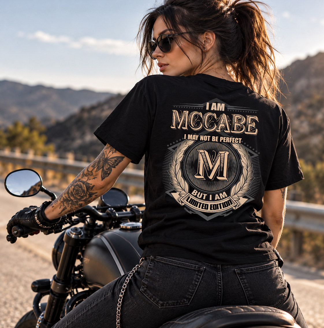 MCCABE 2K-101–Personalized Name Quote Apparel “I Am NAME May Not Be Perfect But I Am Limited Edition”