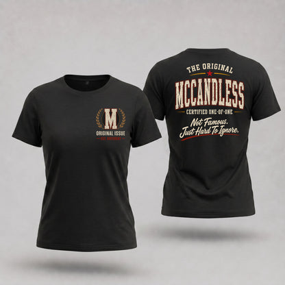MCCANDLESS W65-F6-168 – Personalized Original Issue Apparel “The Original NAME Certified One-of-One"