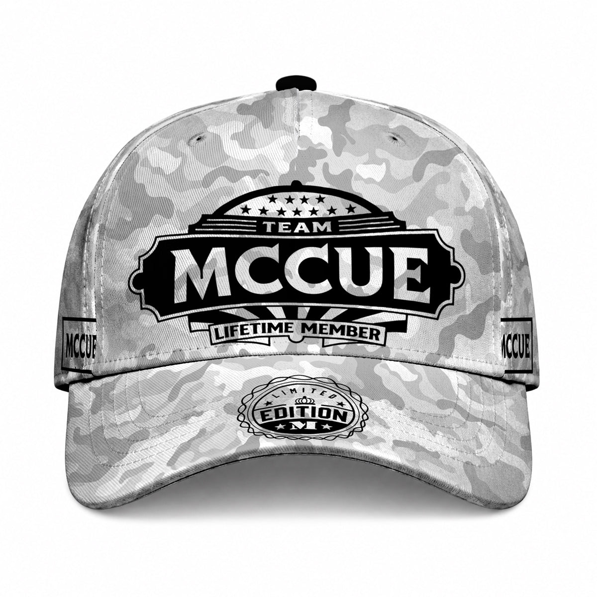 MCCUE TC01 HH79 Team Your Name Hat, Personalized Camo Baseball Cap, Custom Family Gift, Gift for Him Her