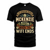 MCKENZIE TT898-K6-229 – Personalized Funny Camping Quote Apparel “The Adventure Begins When The WiFi Ends”