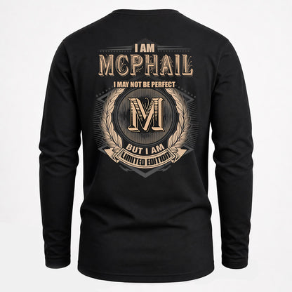MCPHAIL 2K-101–Personalized Name Quote Apparel “I Am NAME May Not Be Perfect But I Am Limited Edition”