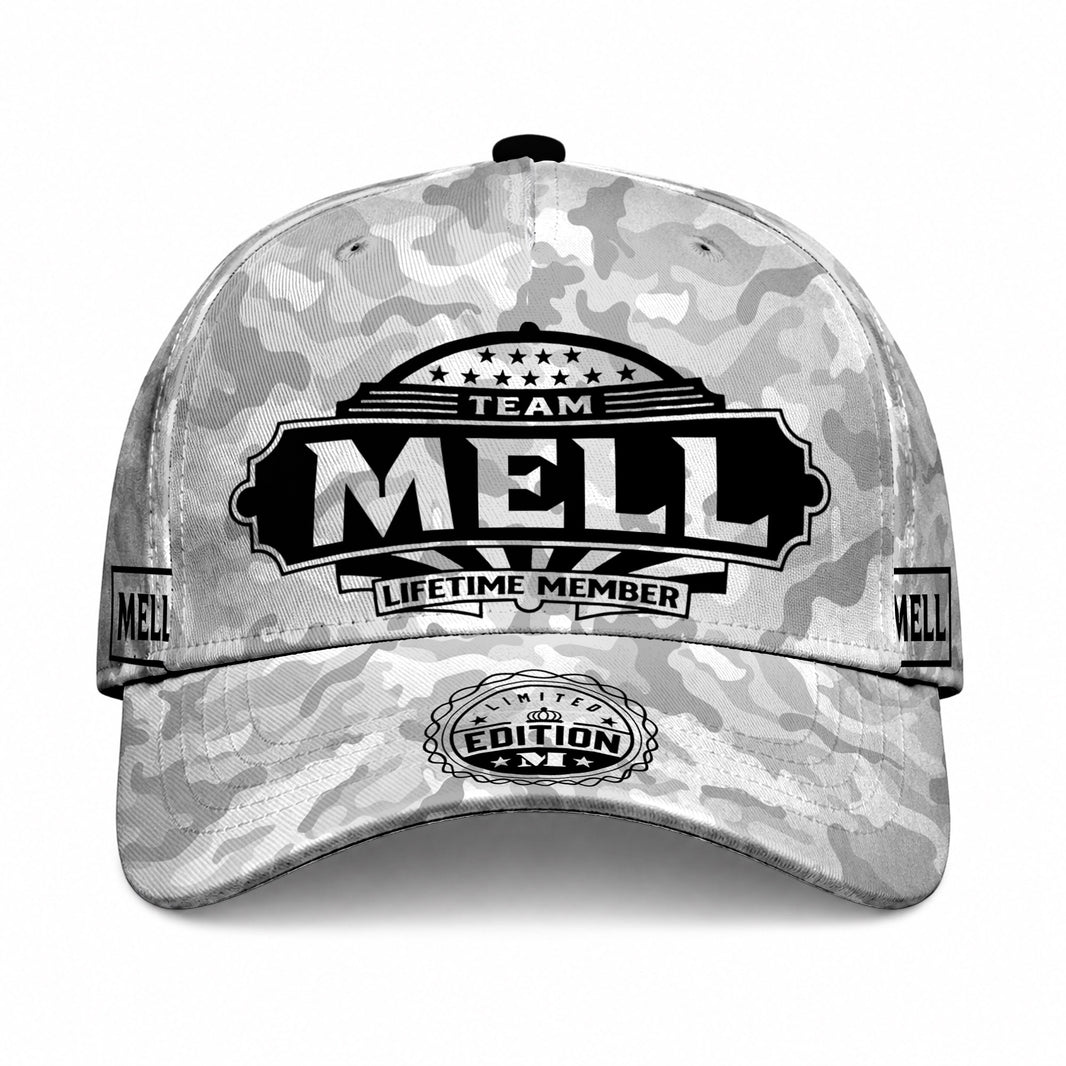 MELL TC01 HH79 Team Your Name Hat, Personalized Camo Baseball Cap, Custom Family Gift, Gift for Him Her