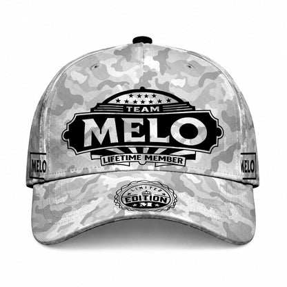 MELO TC01 HH79 Team Your Name Hat, Personalized Camo Baseball Cap, Custom Family Gift, Gift for Him Her