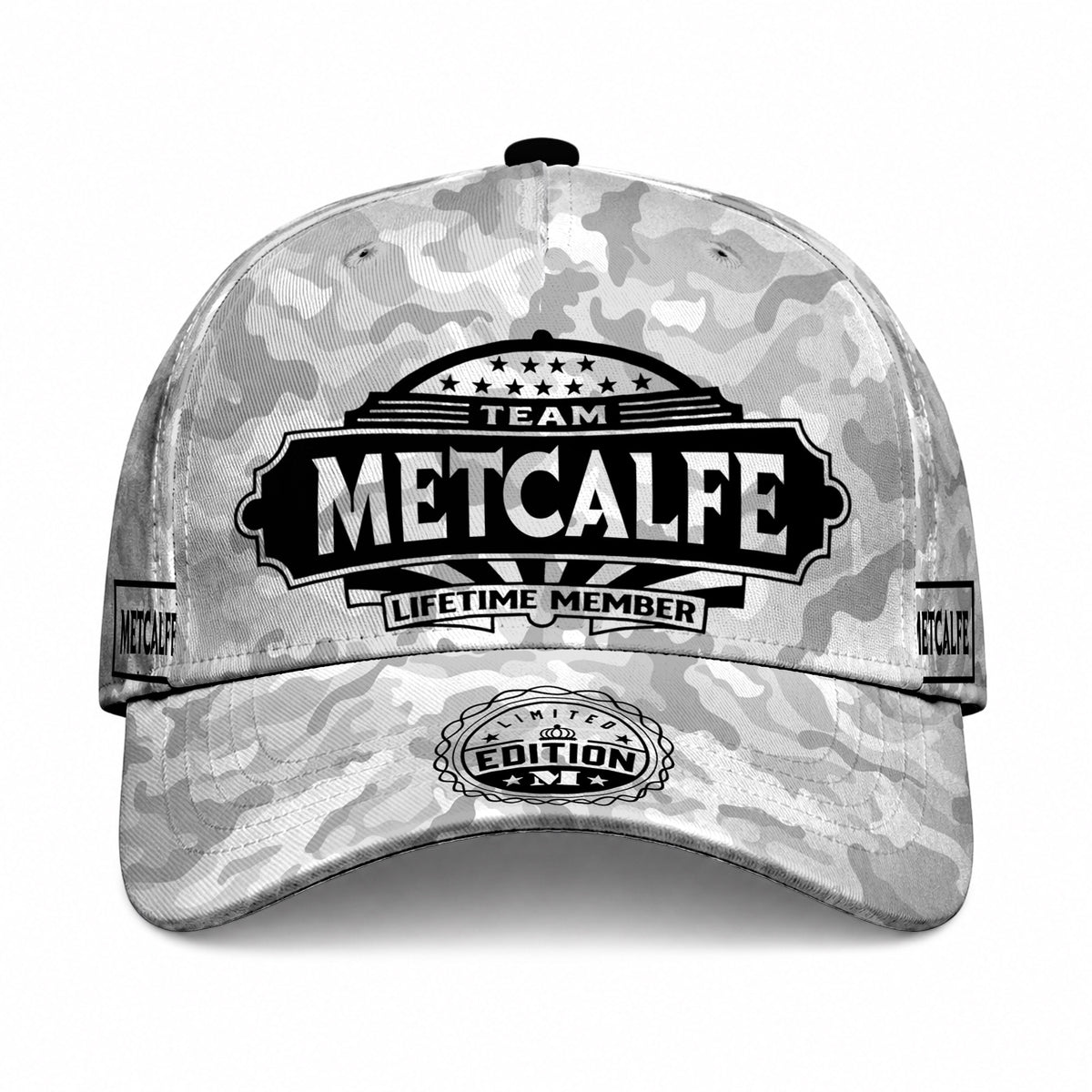 METCALFE TC01 HH79 Team Your Name Hat, Personalized Camo Baseball Cap, Custom Family Gift, Gift for Him Her