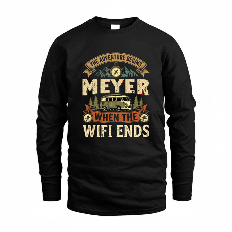 MEYER TT898-K6-229 – Personalized Funny Camping Quote Apparel “The Adventure Begins When The WiFi Ends”