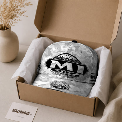 MI TC01 HH79 Team Your Name Hat, Personalized Camo Baseball Cap, Custom Family Gift, Gift for Him Her