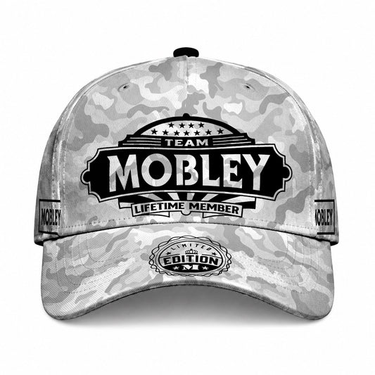 MOBLEY TC01 HH79 Team Your Name Hat, Personalized Camo Baseball Cap, Custom Family Gift, Gift for Him Her