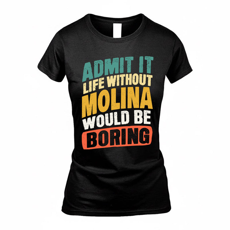 MOLINA TP88-K4-229–Personalized Funny Quote Apparel “Life Without NAME Would Be Boring”