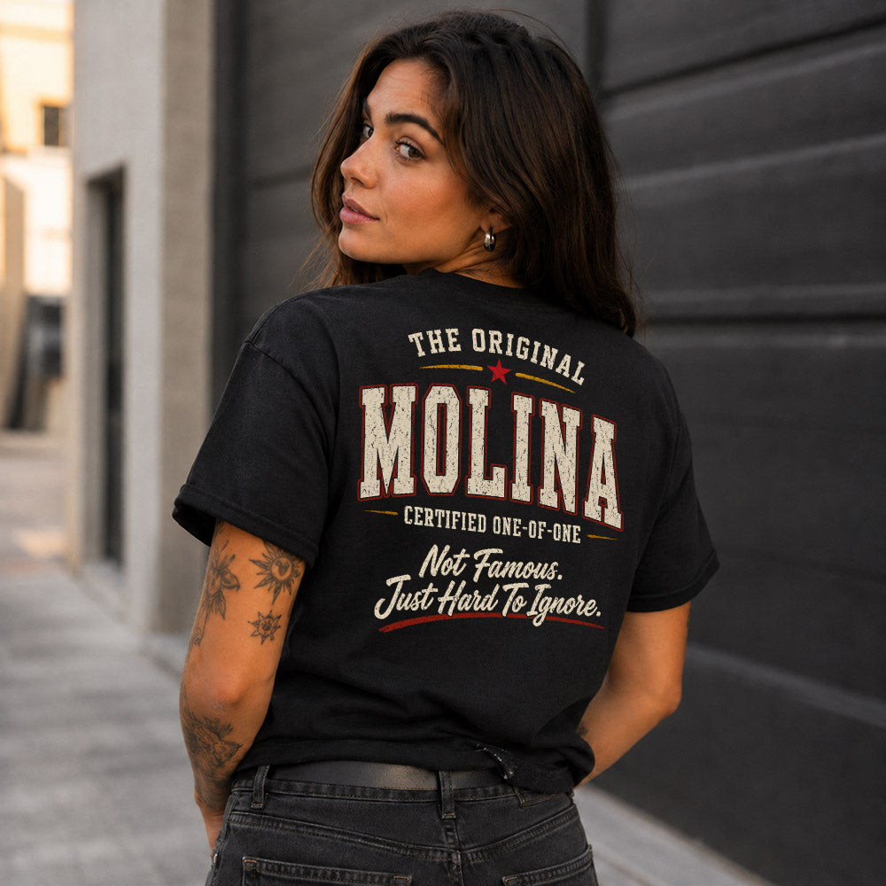 MOLINA W65-F6-168 – Personalized Original Issue Apparel “The Original NAME Certified One-of-One"