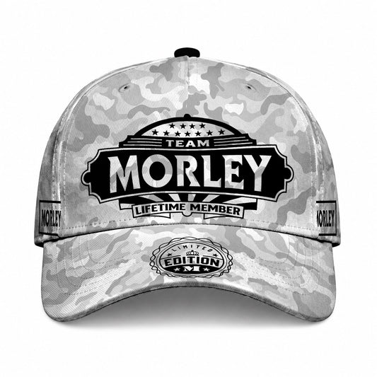 MORLEY TC01 HH79 Team Your Name Hat, Personalized Camo Baseball Cap, Custom Family Gift, Gift for Him Her