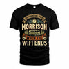 MORRISON TT898-K6-229 – Personalized Funny Camping Quote Apparel “The Adventure Begins When The WiFi Ends”