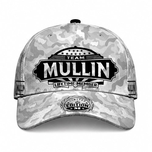 MULLIN TC01 HH79 Team Your Name Hat, Personalized Camo Baseball Cap, Custom Family Gift, Gift for Him Her