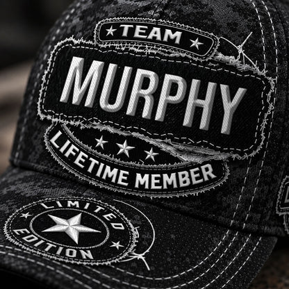 MURPHY TC03 HH79  Personalized Black Camo Baseball Cap, Custom Name Family Hat