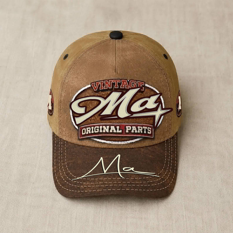 MA TC02 HH79  Personalized Name Baseball Cap, Vintage Retro Hat, Custom Gift for Him & Her