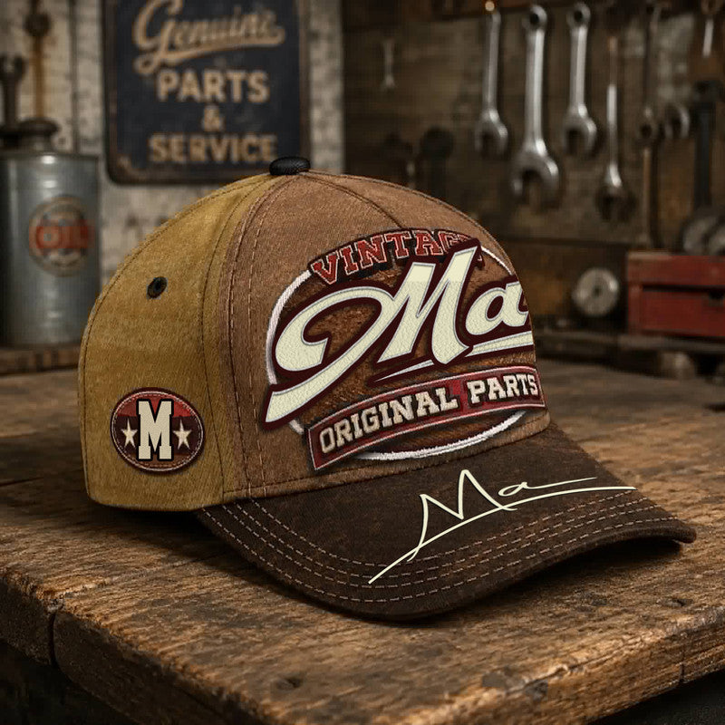 MA TC02 HH79  Personalized Name Baseball Cap, Vintage Retro Hat, Custom Gift for Him & Her