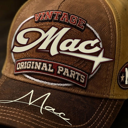 MAC TC02 HH79  Personalized Name Baseball Cap, Vintage Retro Hat, Custom Gift for Him & Her