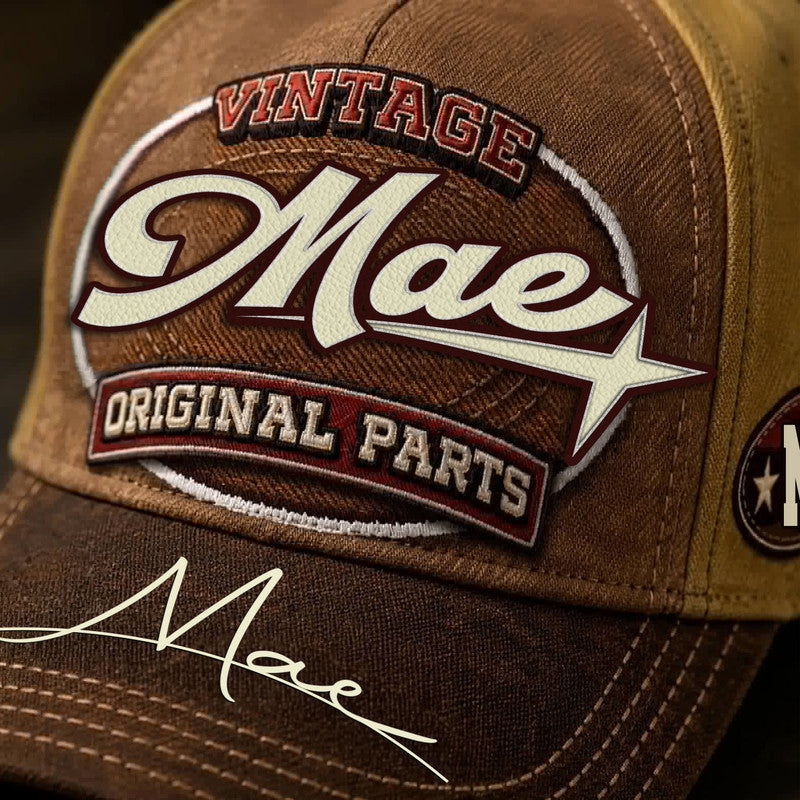 MAE TC02 HH79  Personalized Name Baseball Cap, Vintage Retro Hat, Custom Gift for Him & Her