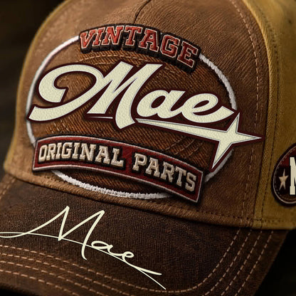 MAE TC02 HH79  Personalized Name Baseball Cap, Vintage Retro Hat, Custom Gift for Him & Her