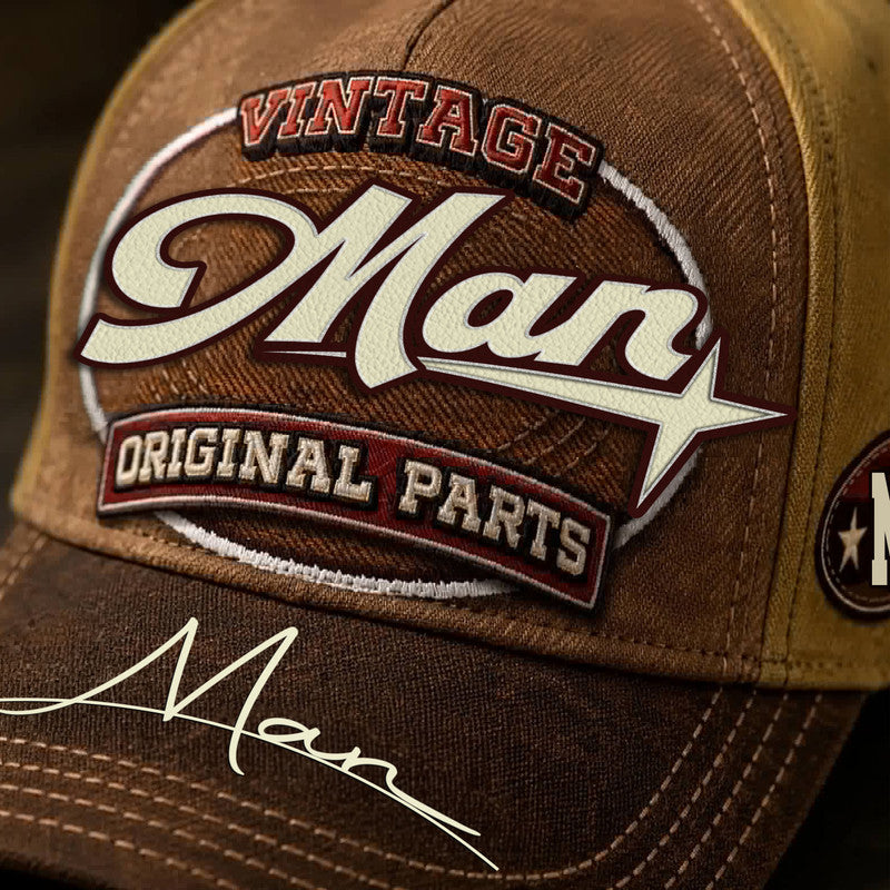 MAN TC02 HH79  Personalized Name Baseball Cap, Vintage Retro Hat, Custom Gift for Him & Her