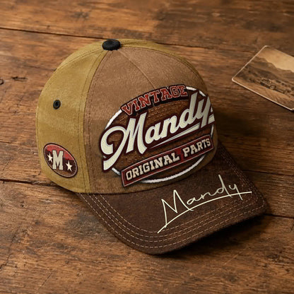MANDY TC02 HH79  Personalized Name Baseball Cap, Vintage Retro Hat, Custom Gift for Him & Her