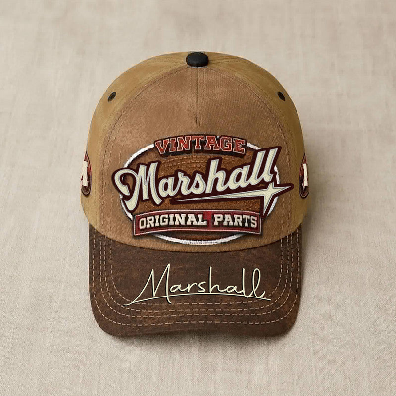 MARSHALL TC02 HH79  Personalized Name Baseball Cap, Vintage Retro Hat, Custom Gift for Him & Her