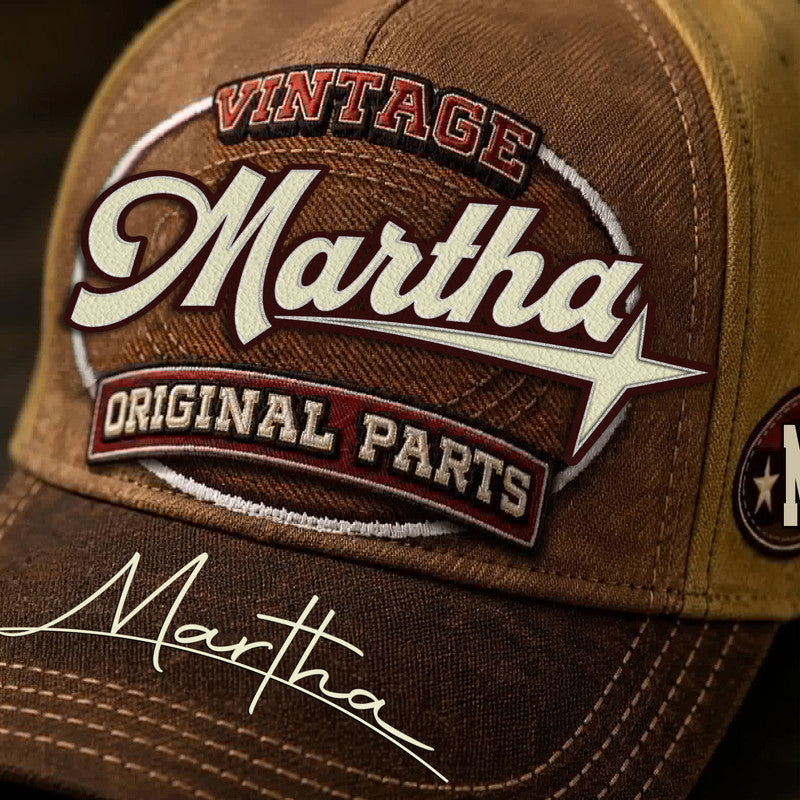 MARTHA TC02 HH79  Personalized Name Baseball Cap, Vintage Retro Hat, Custom Gift for Him & Her