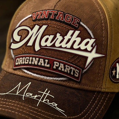 MARTHA TC02 HH79  Personalized Name Baseball Cap, Vintage Retro Hat, Custom Gift for Him & Her