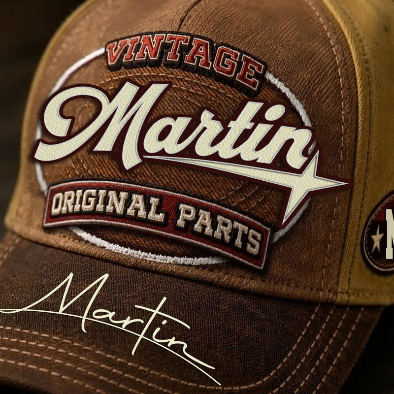 MARTIN TC02 HH79  Personalized Name Baseball Cap, Vintage Retro Hat, Custom Gift for Him & Her