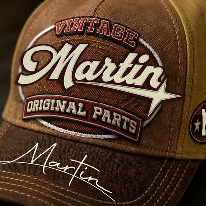 MARTIN TC02 HH79  Personalized Name Baseball Cap, Vintage Retro Hat, Custom Gift for Him & Her