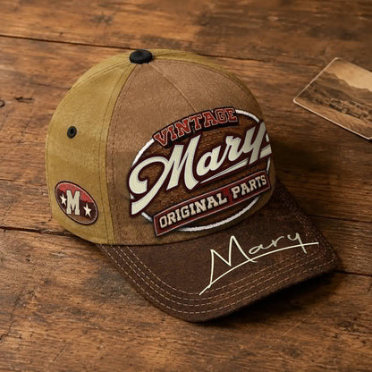 MARY TC02 HH79  Personalized Name Baseball Cap, Vintage Retro Hat, Custom Gift for Him & Her