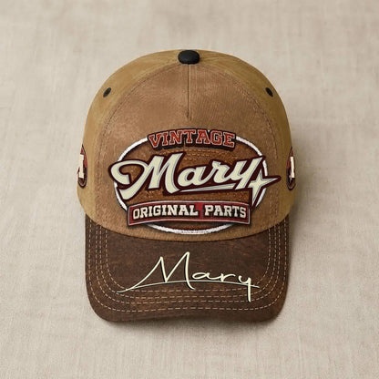 MARY TC02 HH79  Personalized Name Baseball Cap, Vintage Retro Hat, Custom Gift for Him & Her
