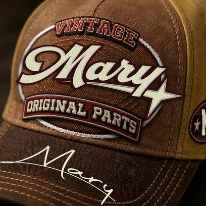 MARY TC02 HH79  Personalized Name Baseball Cap, Vintage Retro Hat, Custom Gift for Him & Her